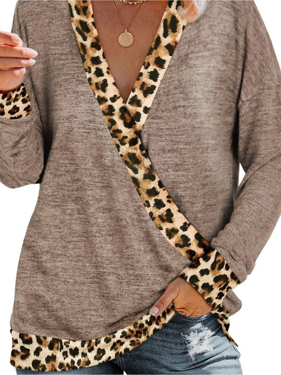 Sweaters - Women's Animal Print Wrap Sweater
